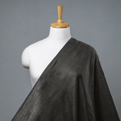  Black Handloom Pure Linen Bhagalpuri Fabric 