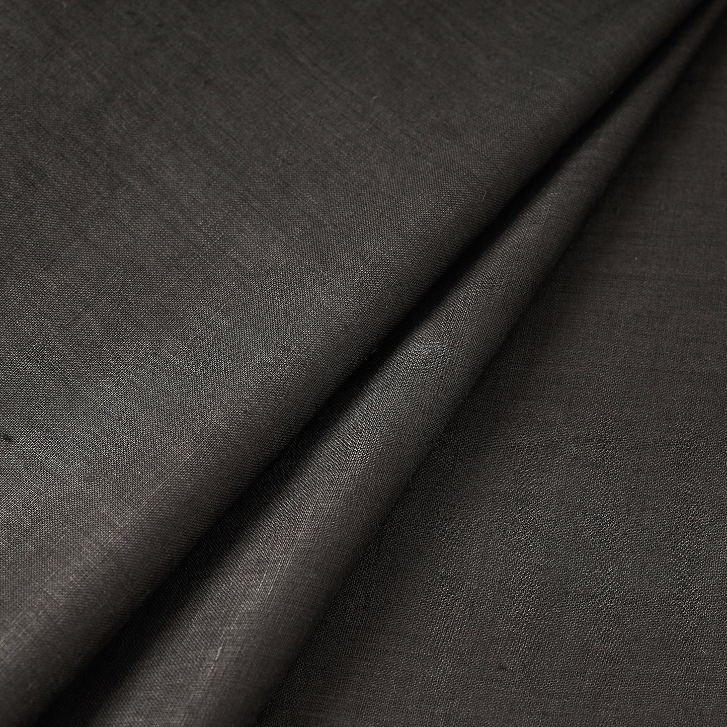  Black Handloom Pure Linen Bhagalpuri Fabric 