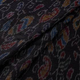 Handloom raw silk pochampally ikat fabric 01 - handcrafted