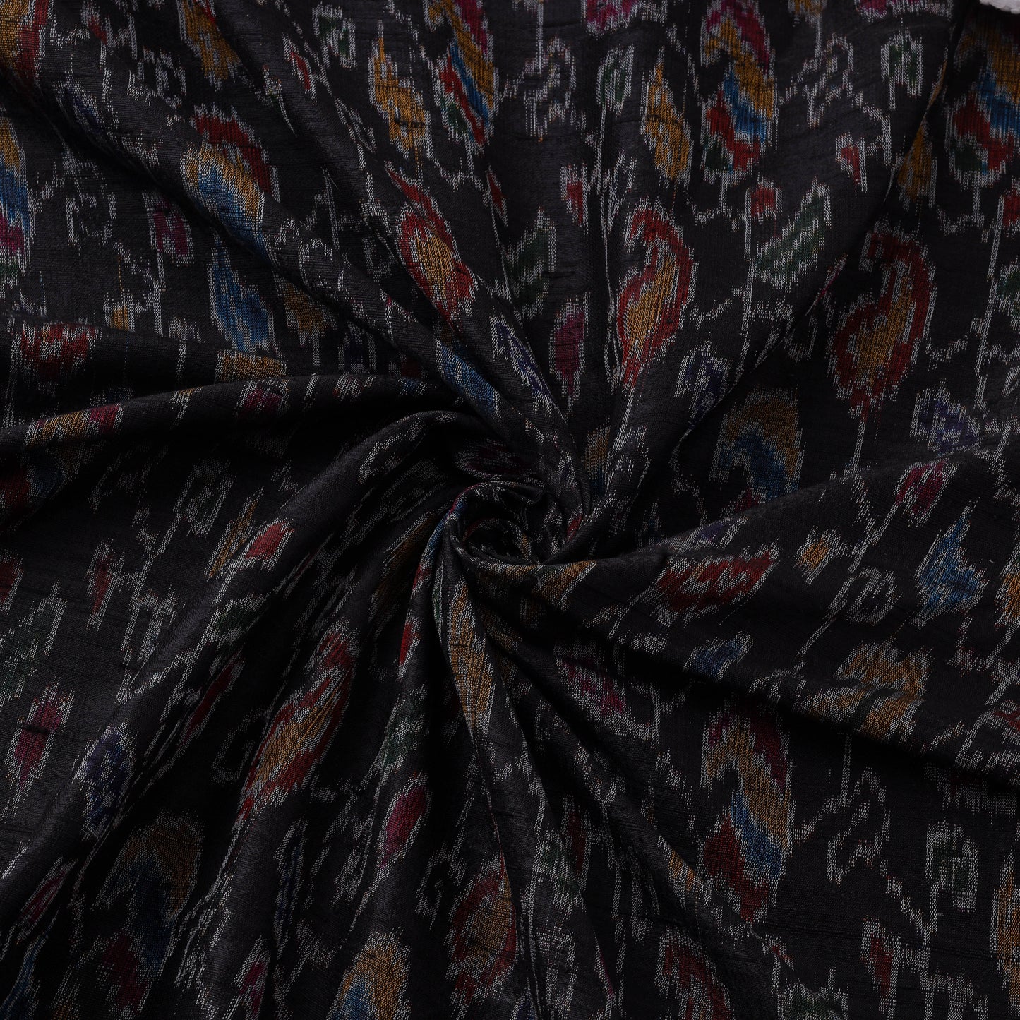 Handloom raw silk pochampally ikat fabric 01 - handcrafted