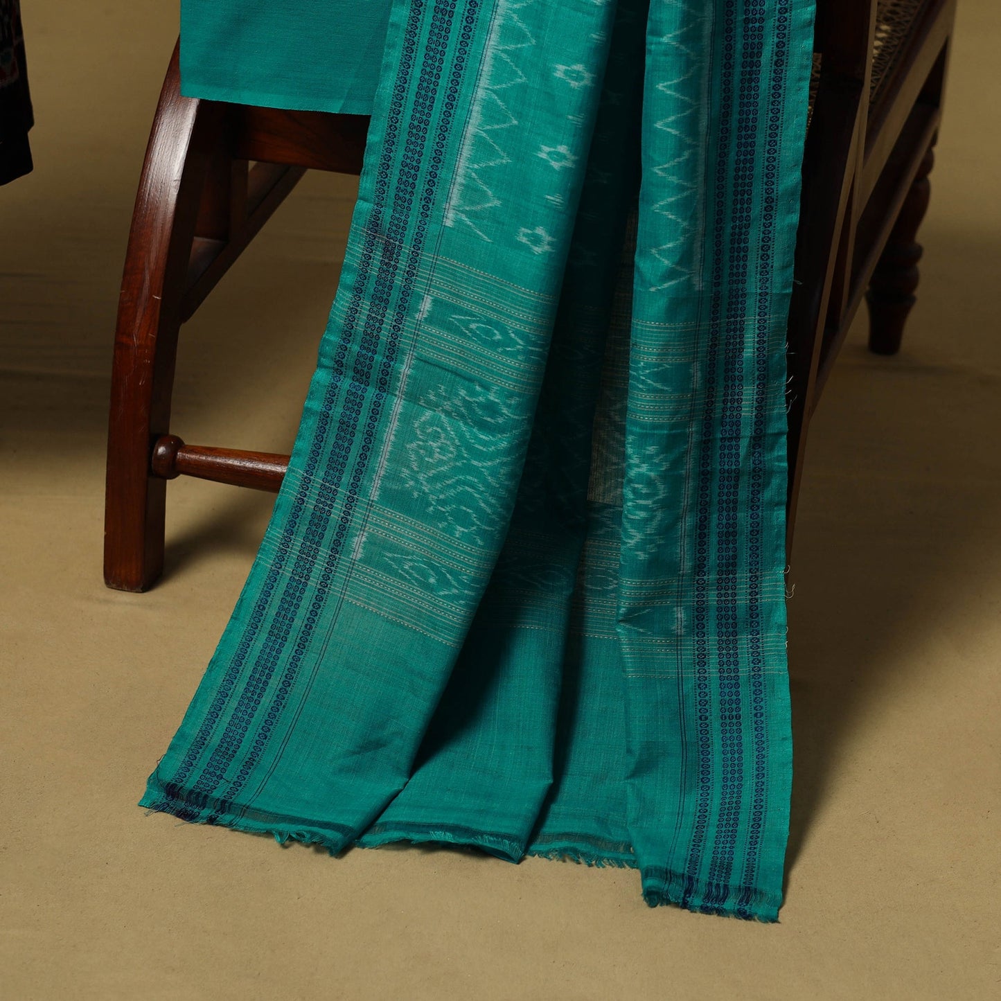 Handloom sambalpuri ikat cotton 3pc unstitched dress
