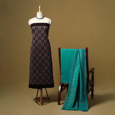 Handloom sambalpuri ikat cotton 3pc unstitched dress
