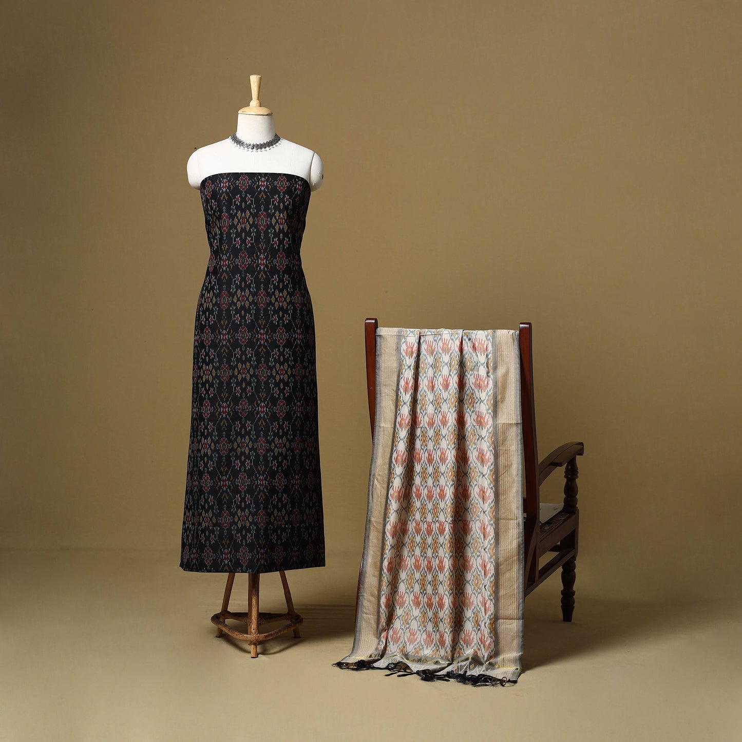 Handloom sico pochampally ikat 2pc unstitched dress