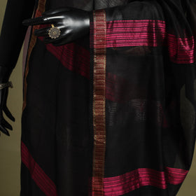 Black - handloom silk cotton maheshwari dupatta 58