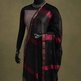 Black - handloom silk cotton maheshwari dupatta 58