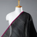 Black Handloom Silk Cotton Plain Chanderi Fabric