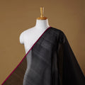 Black - handloom silk cotton plain chanderi fabric 01