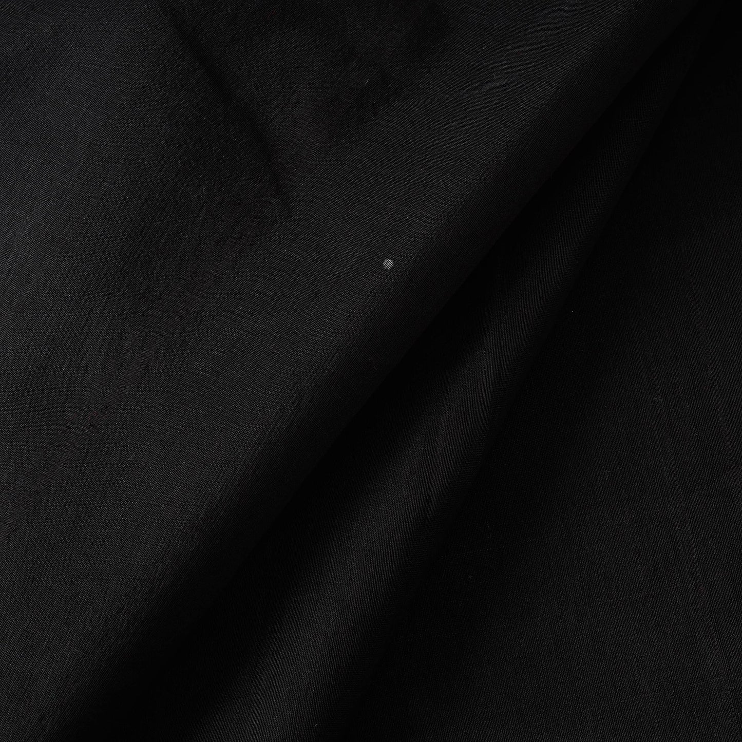 Black Handloom Silk Cotton Plain Chanderi Fabric