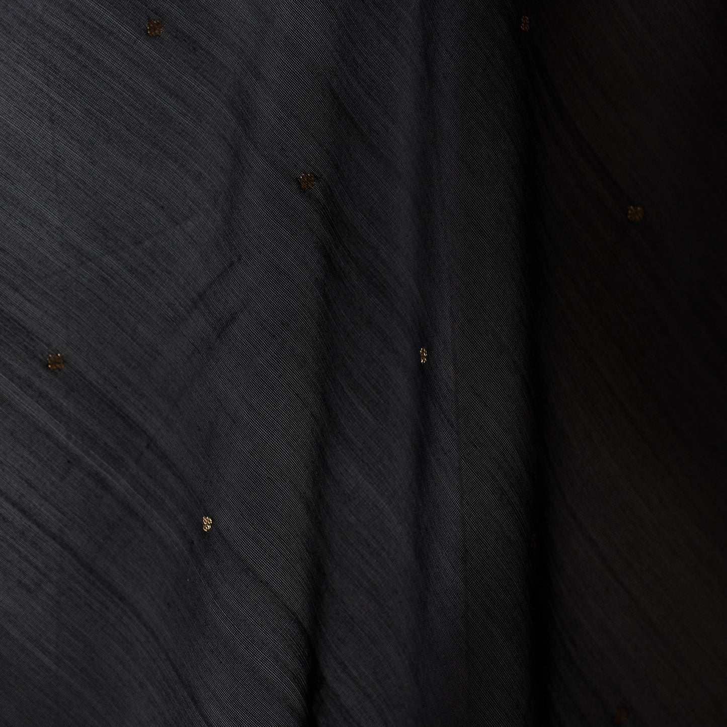 Black - handloom silk cotton zari buti chanderi fabric 04
