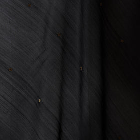 Black - handloom silk cotton zari buti chanderi fabric 04