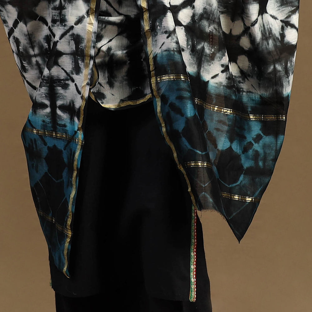 Buy Handloom Tie-Dye Chanderi Silk Shibori Dupatta