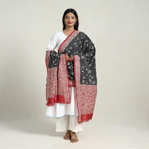 Buy Embroidered Bengal Kantha Work Dupatta Online in India