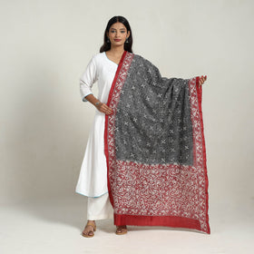 Black - handloom tussar silk bengal kantha embroidery