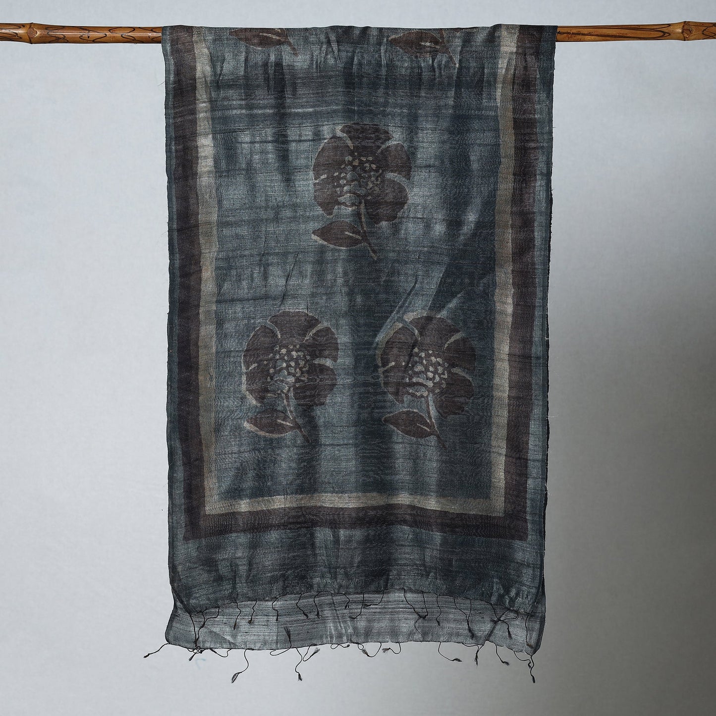 Buy Handloom Block Print Tussar Silk Bindaas Stole
