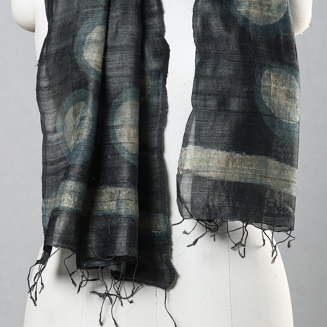  Handloom Block Print Tussar Silk Bindaas Stole