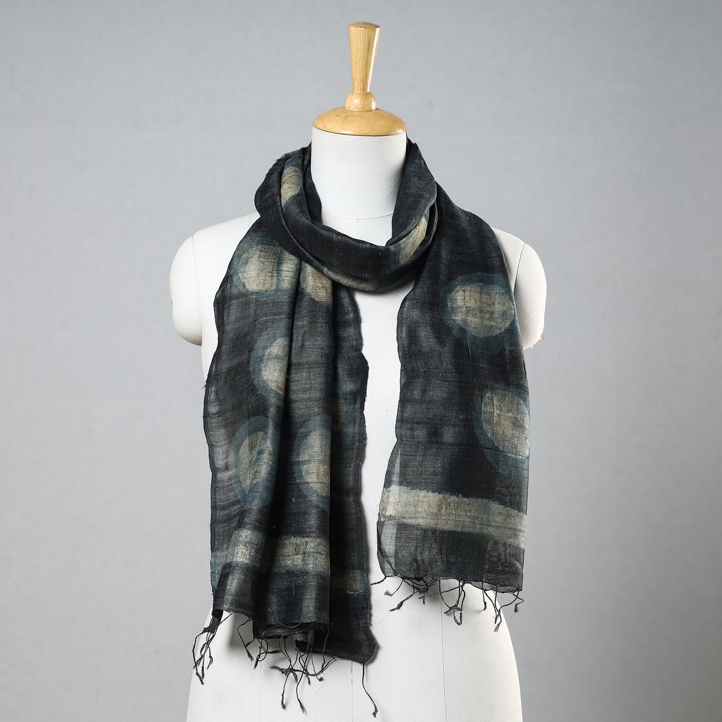  Handloom Block Print Tussar Silk Bindaas Stole