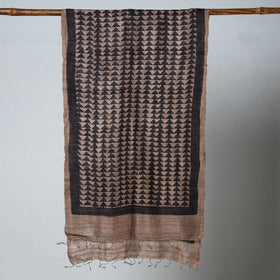 Buy Handloom Block Print Tussar Silk Bindaas Stole