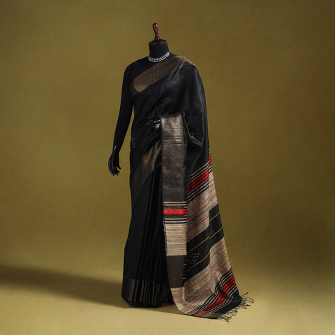 Handloom tussar silk zari border bhagalpuri saree 04