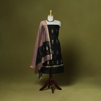 Handloom zari buti chanderi silk 2pc unstitched dress