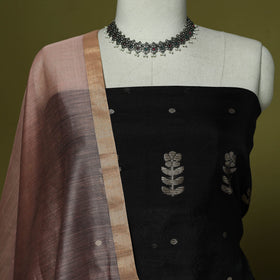 Handloom zari buti chanderi silk 2pc unstitched dress