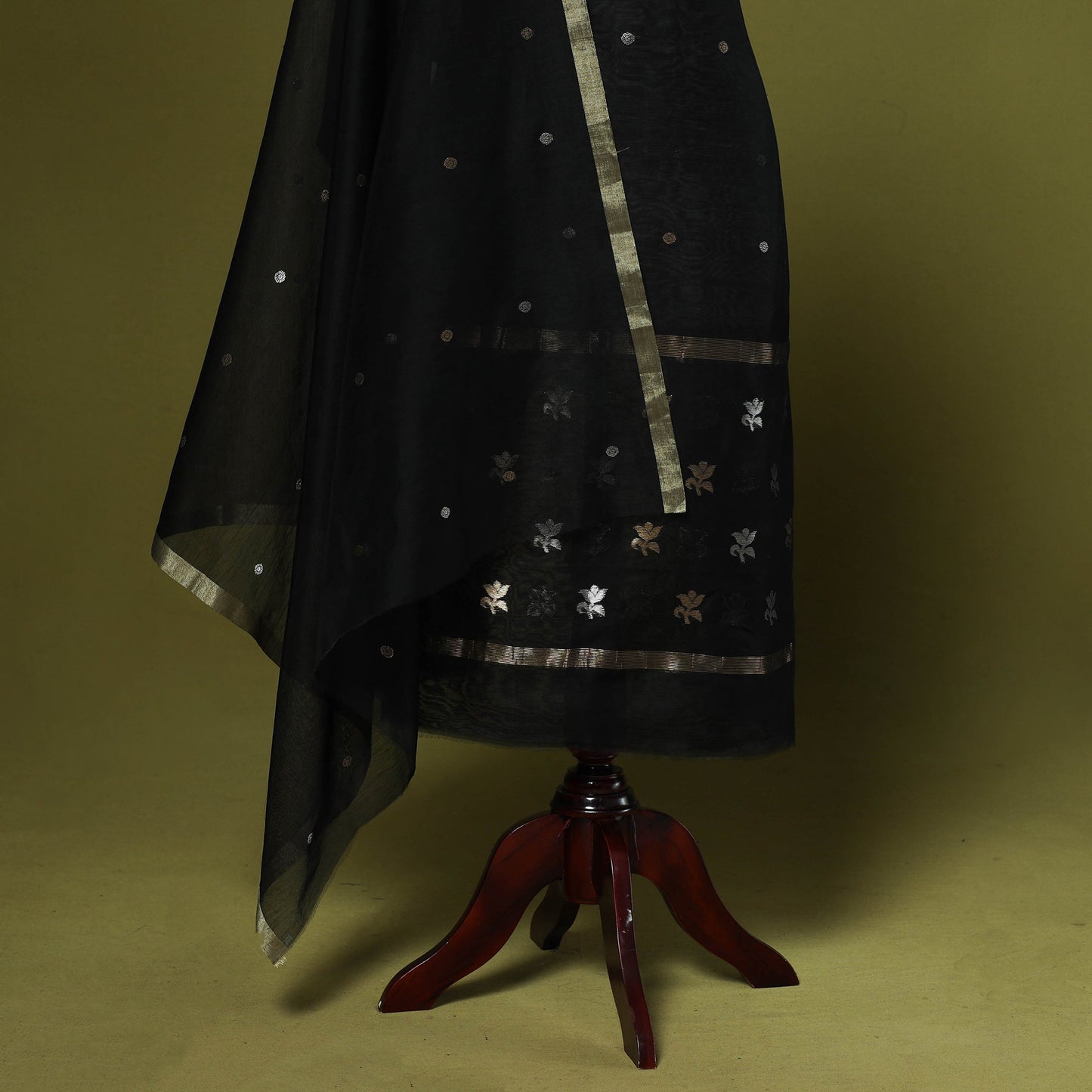 Handloom zari buti chanderi silk 2pc unstitched dress