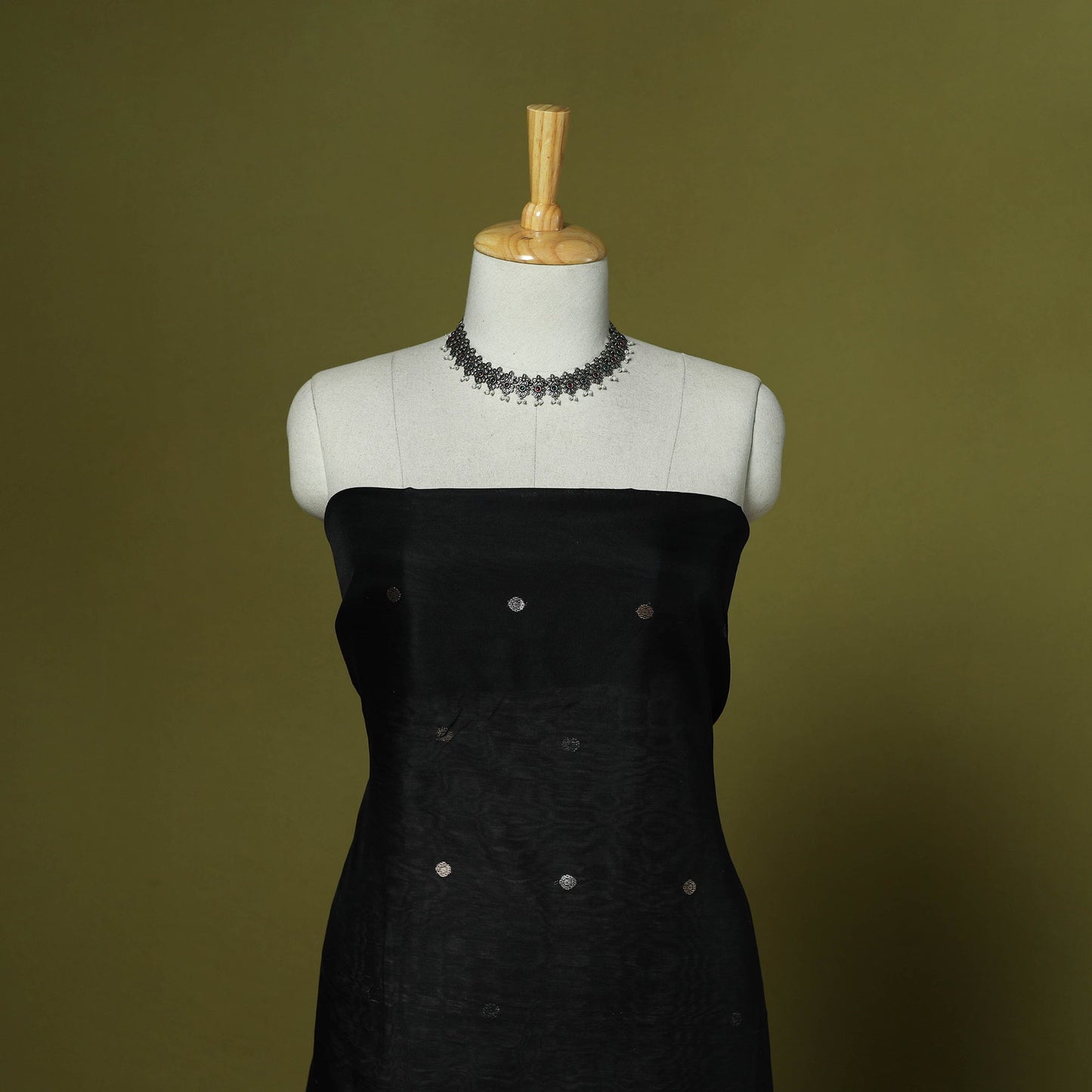 Handloom zari buti chanderi silk 2pc unstitched dress