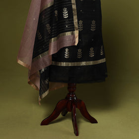 Handloom zari buti chanderi silk 2pc unstitched dress