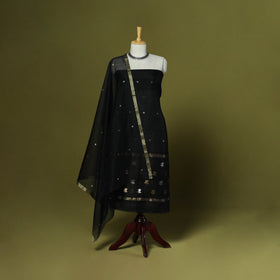 Handloom zari buti chanderi silk 2pc unstitched dress