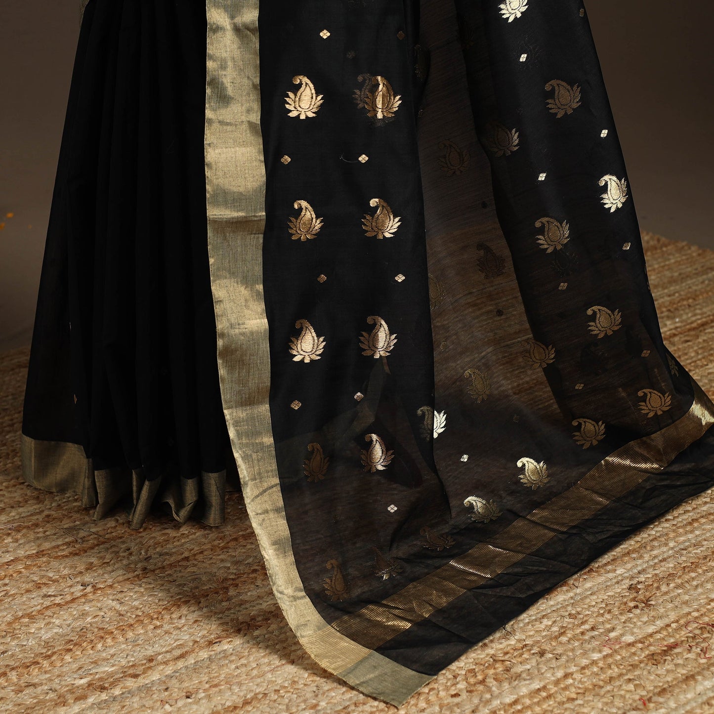 Handloom zari work chanderi silk saree 17 - handcrafted