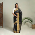 Buy Black Handloom Zari Work Chanderi Silk Saree