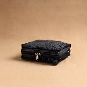 Black Handmade 4 Pocket Jewellery Pouch Online in India