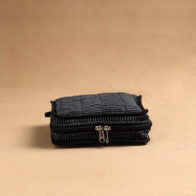 Black Handmade 4 Pocket Jewellery Pouch Online in India