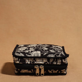 Black Handmade 4 Pockets Cotton Jewelry Bag 02 