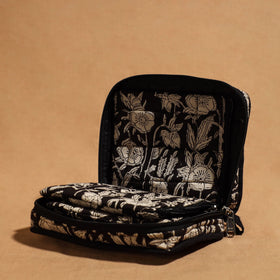 Black Handmade 4 Pockets Cotton Jewelry Bag 02 