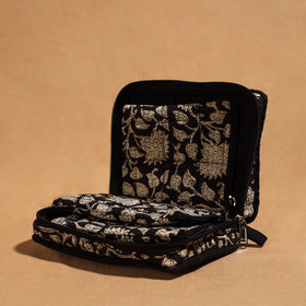 Black Handmade 4 Pockets Cotton Jewelry Bag 07 