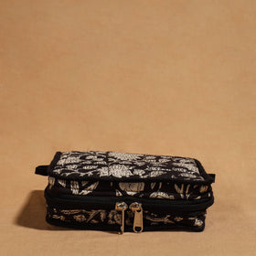 Black Handmade 4 Pockets Cotton Jewelry Bag 07 