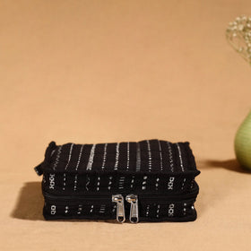 Black Handmade 4 Pockets Cotton Jewelry Bag 10 