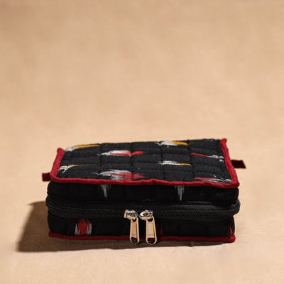 Black Handmade 4 Pockets Cotton Jewelry Bag 45 