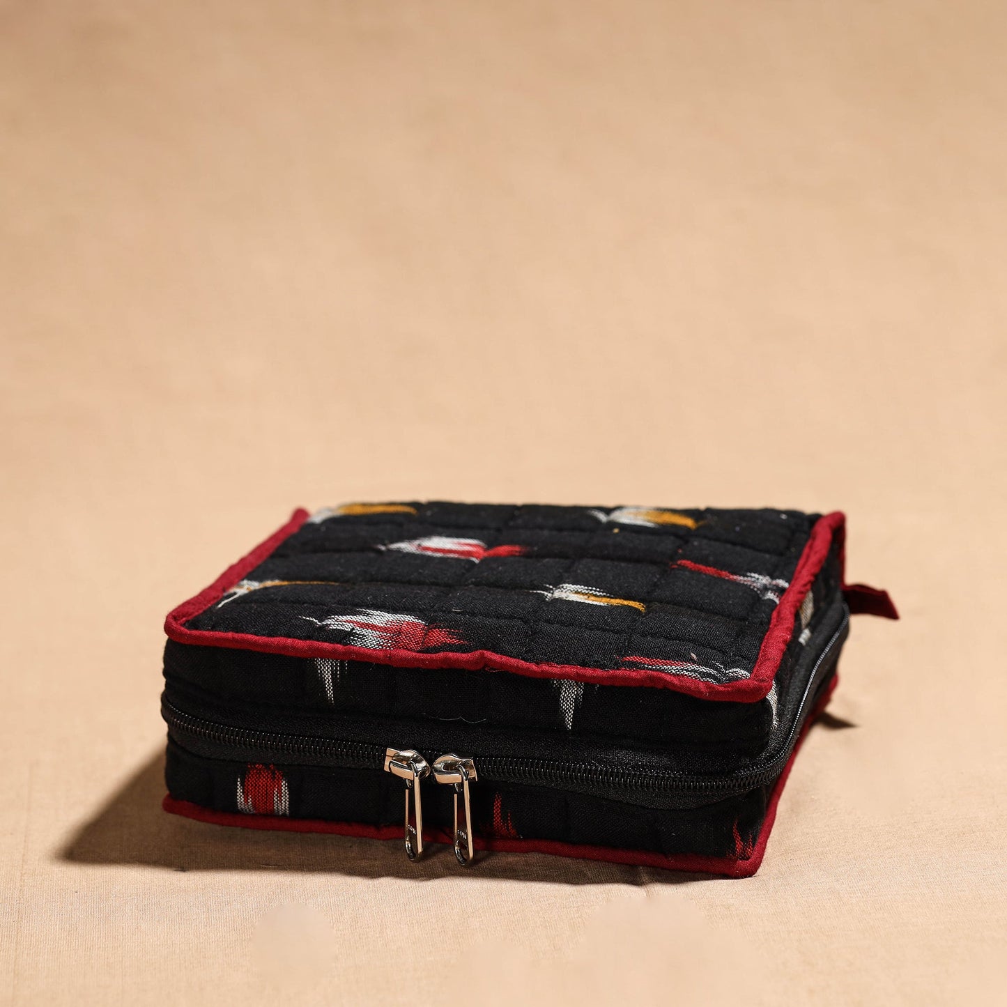 Black Handmade 4 Pockets Cotton Jewelry Bag 45 