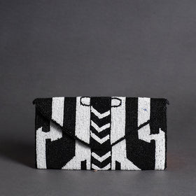 Black Handmade Bead Work Clutch