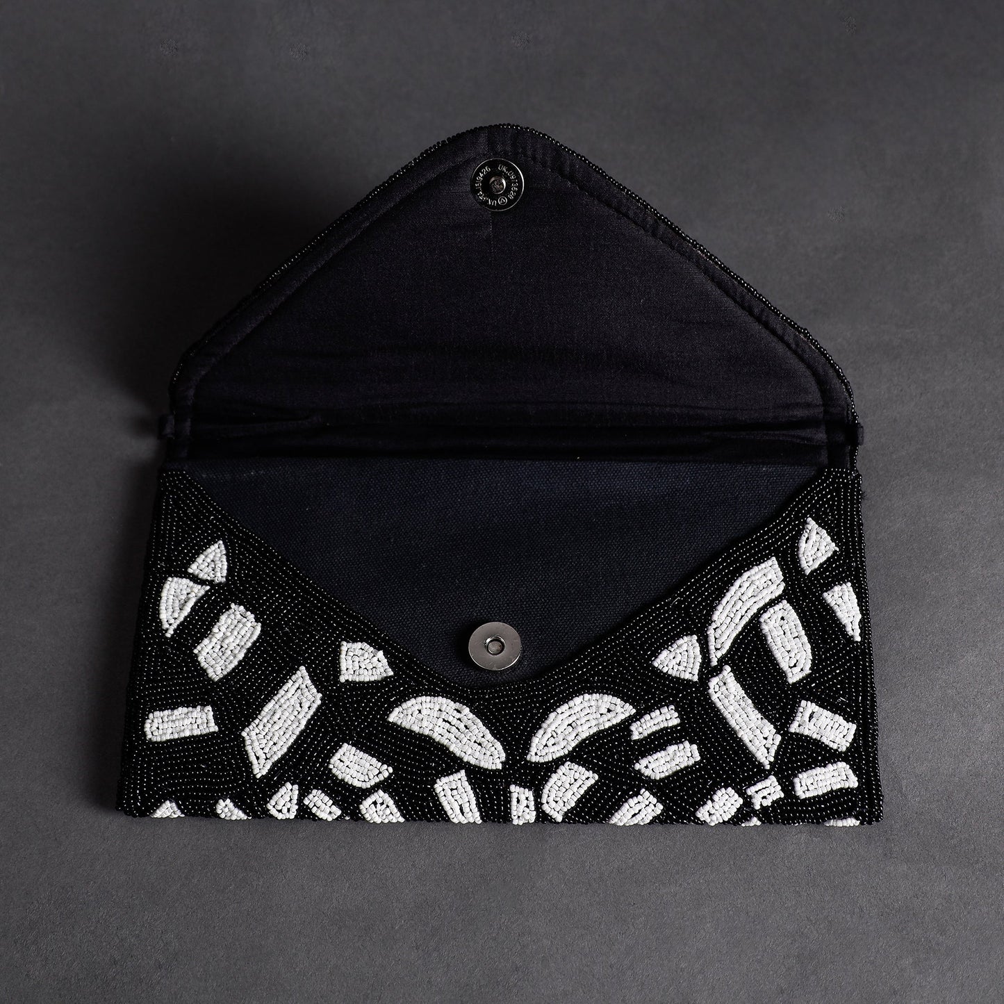 Black Handmade Bead Work Clutch