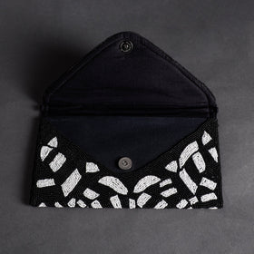 Black Handmade Bead Work Clutch
