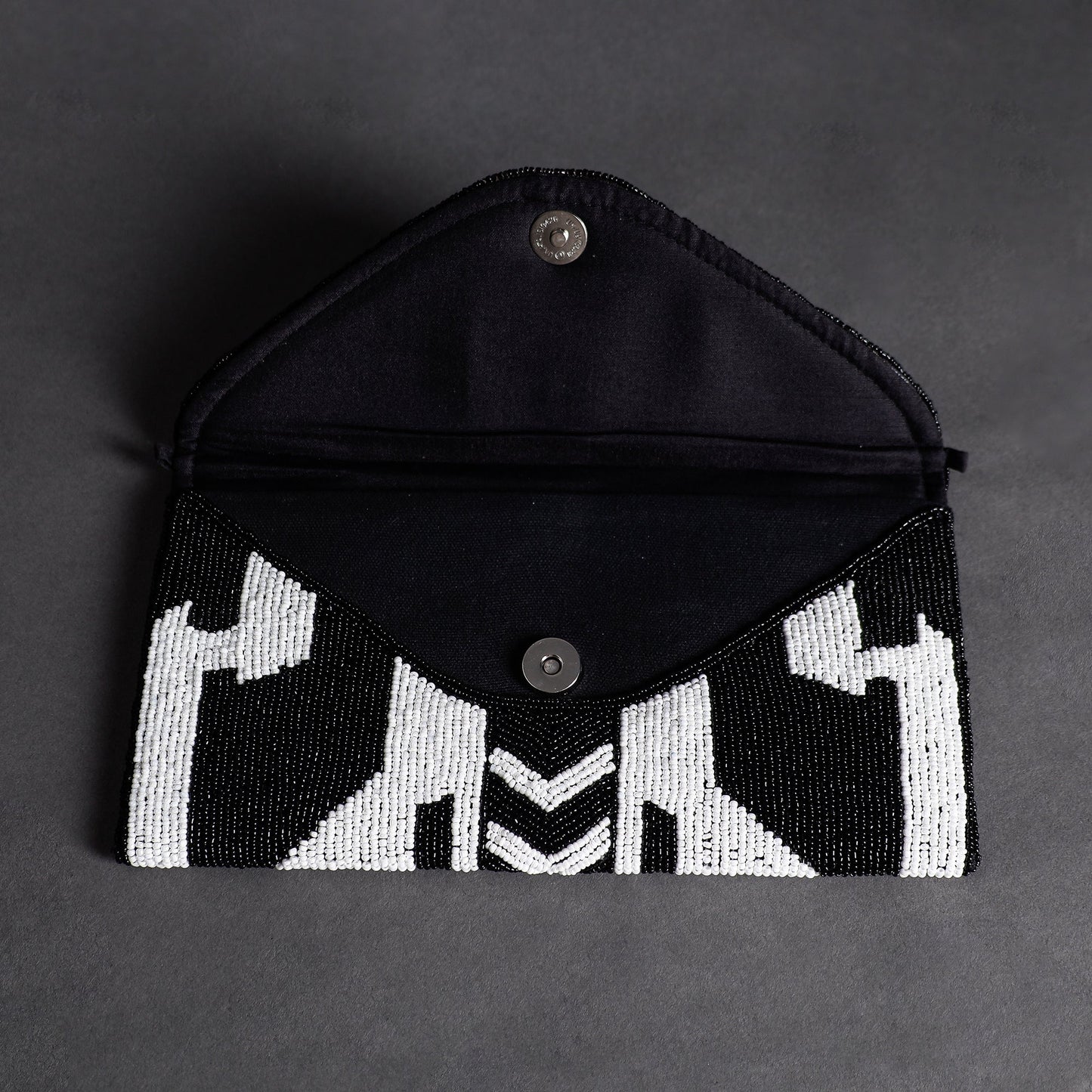 Black Handmade Bead Work Clutch