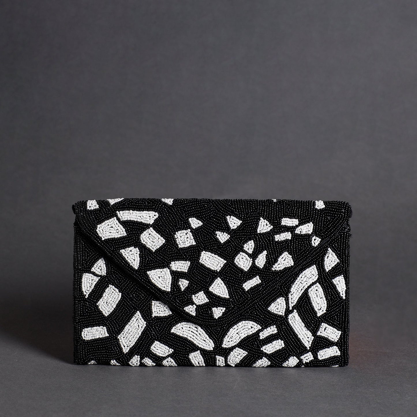 Black Handmade Bead Work Clutch