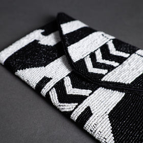 Black Handmade Bead Work Clutch