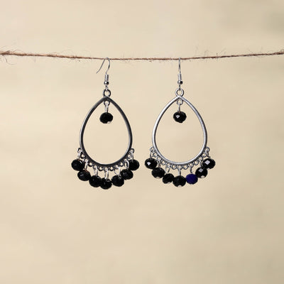 Black - handmade beaded earrings 12 - handcrafted