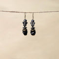 Black - handmade beaded earrings 121 - handcrafted