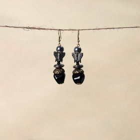 Black - handmade beaded earrings 121 - handcrafted