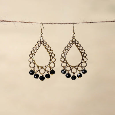 Black - handmade beaded earrings 15 - handcrafted