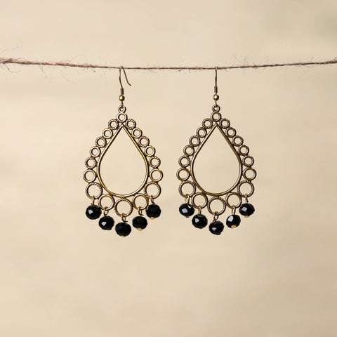 Black - handmade beaded earrings 15 - handcrafted